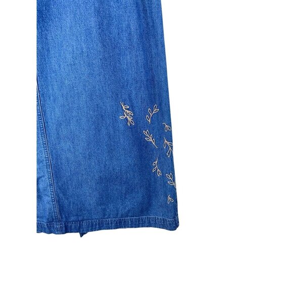 Vintage Denim A-Line Skirt With Embroidered Maxi Plus 14 - Picture 2 of 8